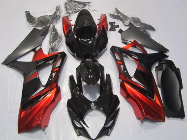 07-08 Noir Brillant & Rouge GSXR 1000 Carénage Moto