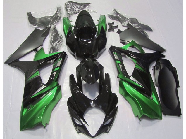 07-08 Noir Brillant & Vert GSXR 1000 Carénage Moto 07-08 Noir Brillant & Vert GSXR 1000 Carénage Moto