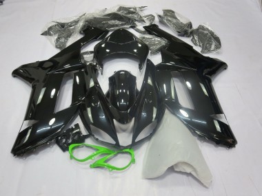 07-08 Noir Brillant Vert ZX6R Carénage Moto