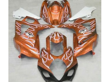 07-08 Orange Brillant & Blanc Flamme GSXR 1000 Carénage Moto