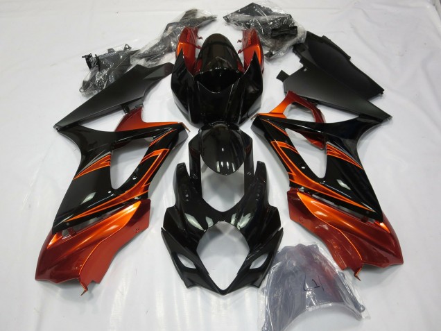 07-08 Orange Brûlé & Noir GSXR 1000 Carénage Moto