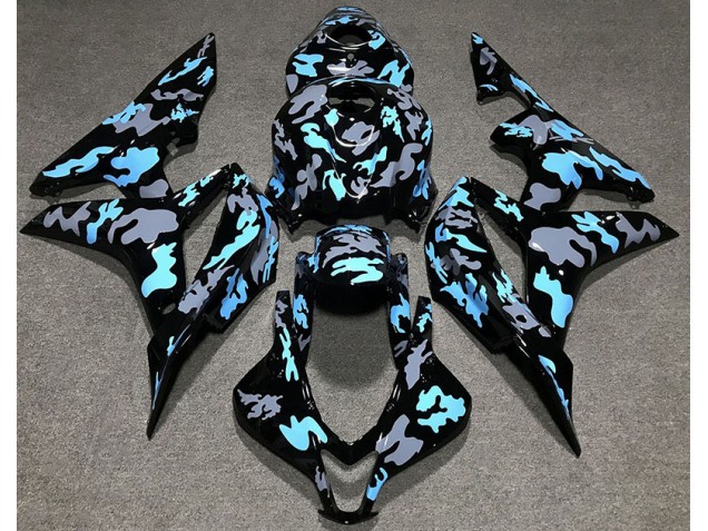 07-08 Personnalisé Camo Bleu CBR600RR Carénage Moto 07-08 Personnalisé Camo Bleu CBR600RR Carénage Moto