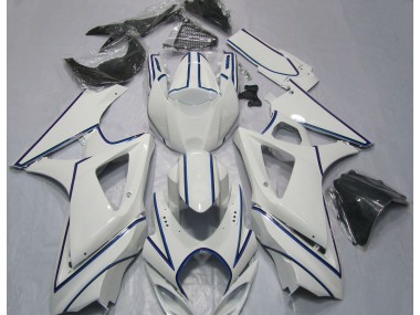 07-08 Rayure Pin Bleu Blanc Brillant GSXR 1000 Carénage Moto