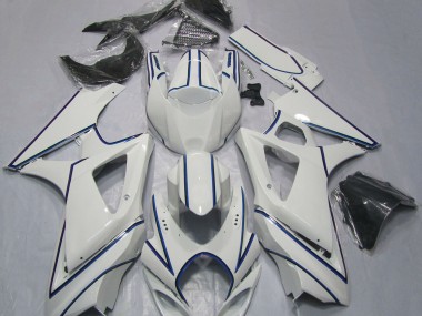 07-08 Rayure Pin Bleu Blanc Brillant GSXR 1000 Carénage Moto