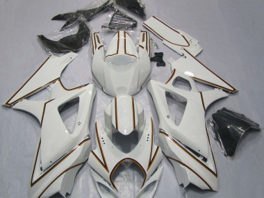 07-08 Rayure Épingle Orange Blanc Brillant GSXR 1000 Carénage Moto