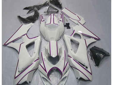 07-08 Rayure Épingle Rose Blanc Brillant GSXR 1000 Carénage Moto