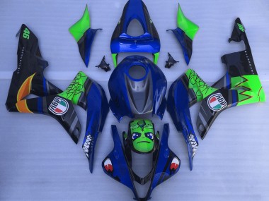07-08 Requin Bleu & Vert CBR600RR Carénage Moto