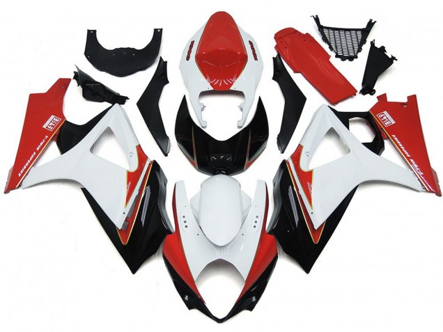 07-08 Rouge & Blanc Personnalisé Avec Noir GSXR 1000 Carénage Moto 07-08 Rouge & Blanc Personnalisé Avec Noir GSXR 1000 Carénage Moto