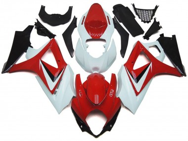 07-08 Rouge Brillant Avec Style Blanc OEM GSXR 1000 Carénage Moto