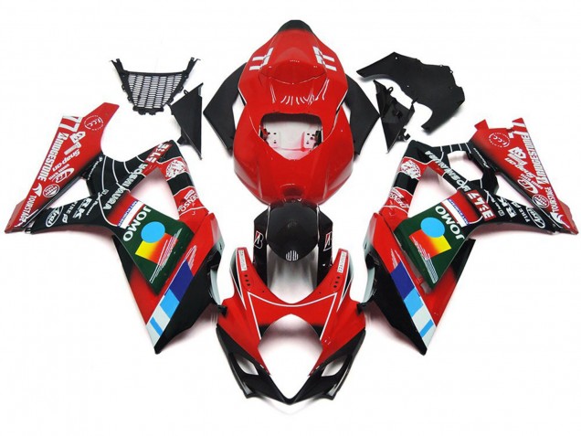 07-08 Rouge Brillant Multicolore GSXR 1000 Carénage Moto