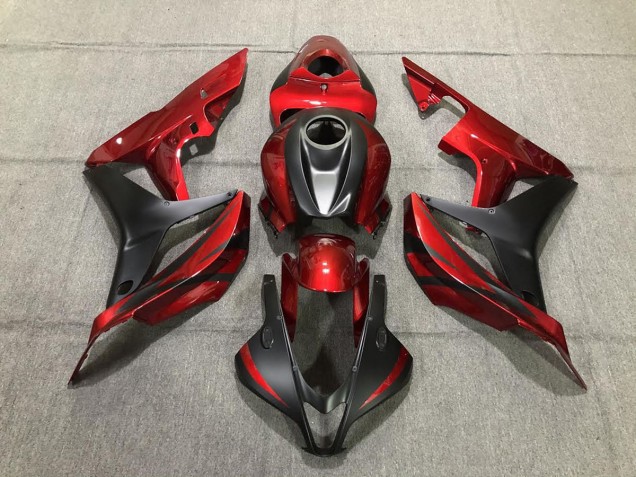 07-08 Rouge Profond & Noir Mat CBR600RR Carénage Moto 07-08 Rouge Profond & Noir Mat CBR600RR Carénage Moto