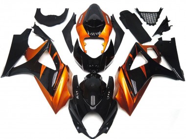 07-08 Style Orange & Noir Brillant GSXR 1000 Carénage Moto