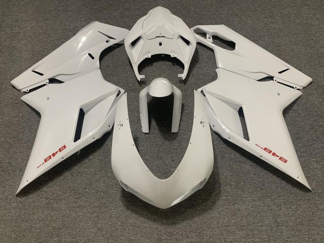 07-14 Blanc Brillant Ducati 848 1098 1198 Carénage Moto 07-14 Blanc Brillant Ducati 848 1098 1198 Carénage Moto