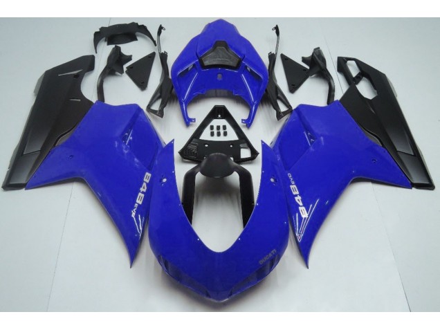 07-14 Bleu Brillant & Noir Ducati 848 1098 1198 Carénage Moto 07-14 Bleu Brillant & Noir Ducati 848 1098 1198 Carénage Moto