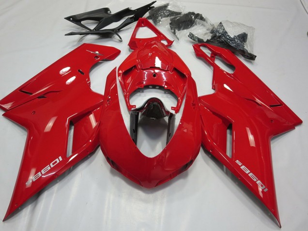 07-14 OEM Style Rouge Brillant Ducati 848 1098 1198 Carénage Moto 07-14 OEM Style Rouge Brillant Ducati 848 1098 1198 Carénage Moto