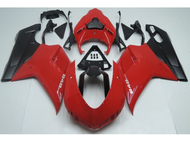 07-14 Rouge Noir Mat Ducati 848 1098 1198 Carénage Moto 07-14 Rouge Noir Mat Ducati 848 1098 1198 Carénage Moto