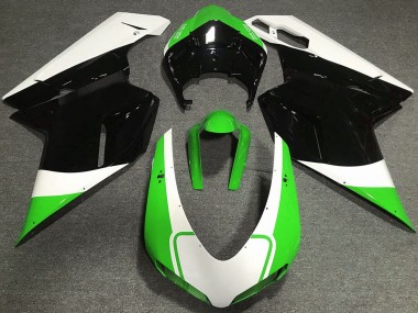 07-14 Vert Brillant Blanc & Noir Ducati 848 1098 1198 Carénage Moto