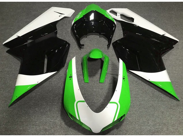 07-14 Vert Brillant Blanc & Noir Ducati 848 1098 1198 Carénage Moto 07-14 Vert Brillant Blanc & Noir Ducati 848 1098 1198 Carénage Moto