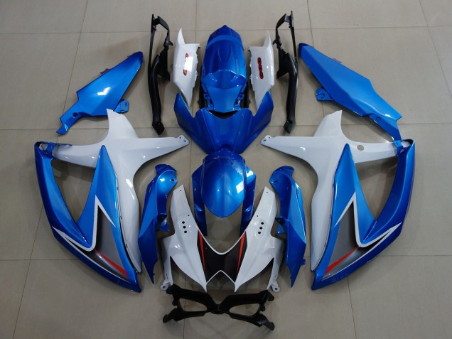 08-10 Bleu Métallisé & Blanc GSXR 600-750 Carénage Moto 08-10 Bleu Métallisé & Blanc GSXR 600-750 Carénage Moto