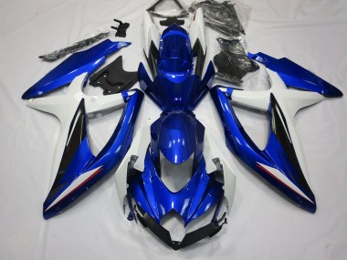 08-10 Bleu Noir & Blanc GSXR 600-750 Carénage Moto