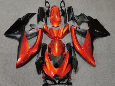 08-10 Orange Vif En Noir GSXR 600-750 Carénage Moto