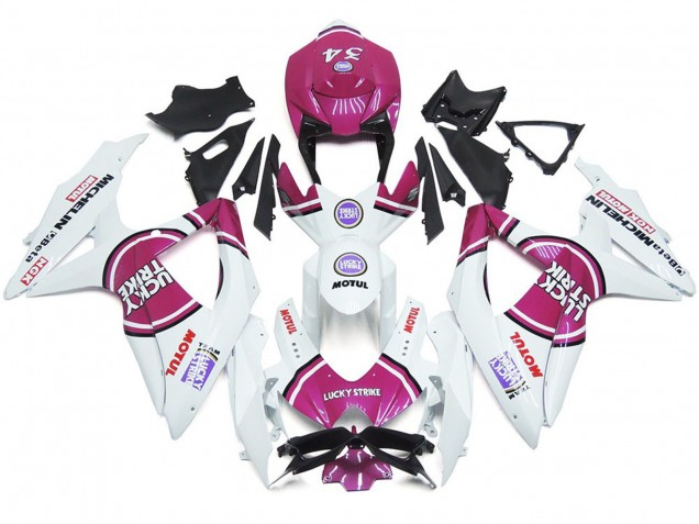 08-10 Rose 34 Lucky Strike GSXR 600-750 Carénage Moto 08-10 Rose 34 Lucky Strike GSXR 600-750 Carénage Moto