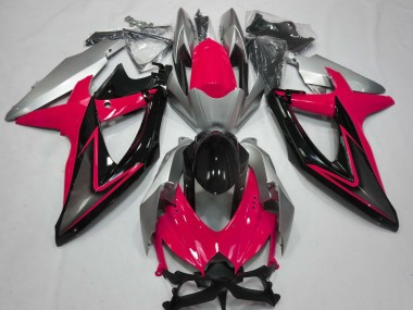 08-10 Rouge & Argent GSXR 600-750 Carénage Moto