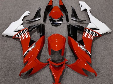 08-10 Rouge Brillant & Blanc ZX10R Carénage Moto