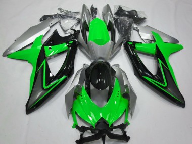 08-10 Vert & Argent GSXR 600-750 Carénage Moto