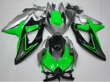 08-10 Vert & Argent GSXR 600-750 Carénage Moto