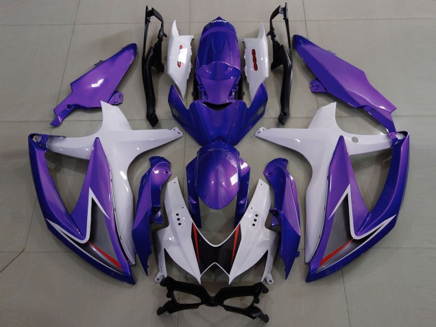 08-10 Violet Brillant & Blanc GSXR 600-750 Carénage Moto 08-10 Violet Brillant & Blanc GSXR 600-750 Carénage Moto