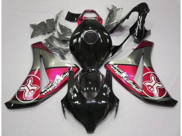 08-11 Rouge Bonbon Sur Noir Personnalisé CBR1000RR Carénage Moto 08-11 Rouge Bonbon Sur Noir Personnalisé CBR1000RR Carénage Moto