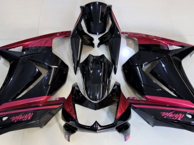 08-12 Noir Brillant & Rouge Ninja 250 Carénage Moto