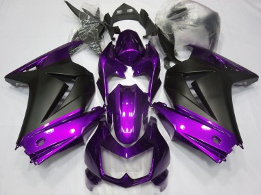 08-12 Violet & Noir Mat Ninja 250 Carénage Moto