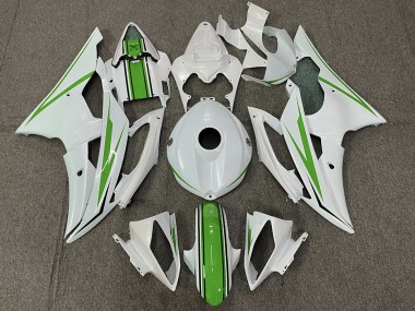 08-16 Blanc Brillant & Vert R6 Carénage Moto