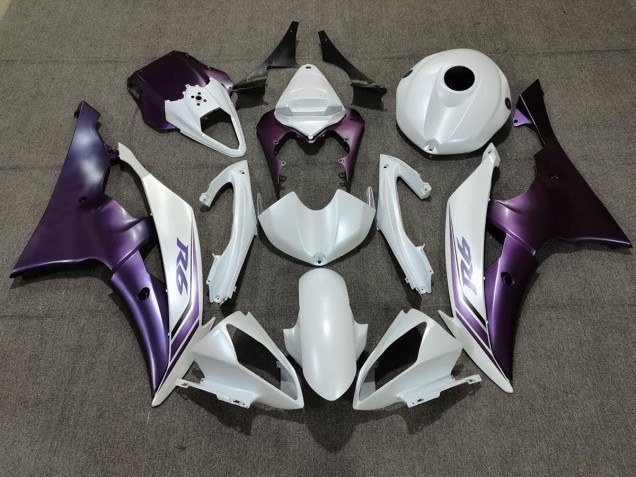 08-16 Blanc Mat & Violet R6 Carénage Moto 08-16 Blanc Mat & Violet R6 Carénage Moto