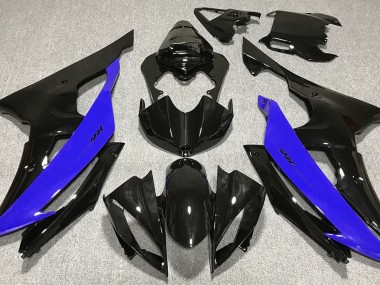 08-16 Noir Brillant & Bleu R6 Carénage Moto