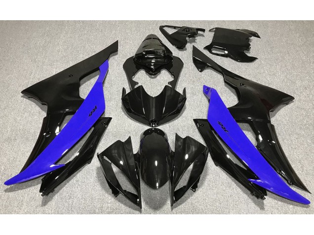 08-16 Noir Brillant & Bleu R6 Carénage Moto 08-16 Noir Brillant & Bleu R6 Carénage Moto