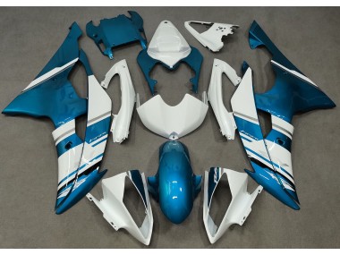 08-16 Style Blanc Brillant & Bleu Clair OEM R6 Carénage Moto