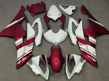 08-16 Style Blanc & Rouge Brillant OEM R6 Carénage Moto