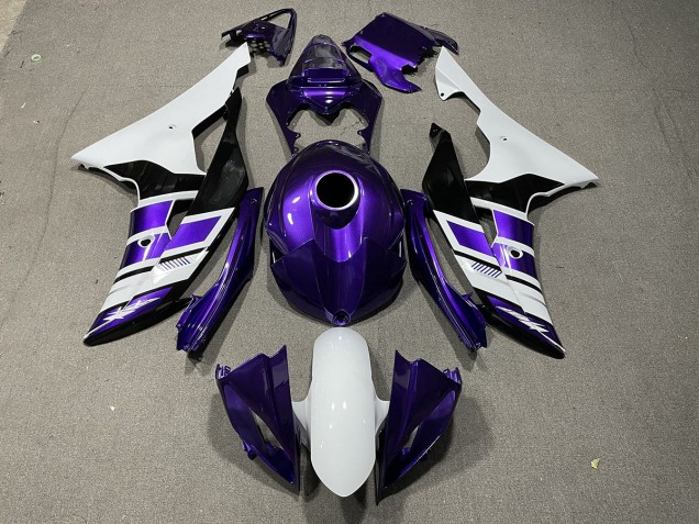 08-16 Style Violet Noir & Blanc OEM R6 Carénage Moto 08-16 Style Violet Noir & Blanc OEM R6 Carénage Moto