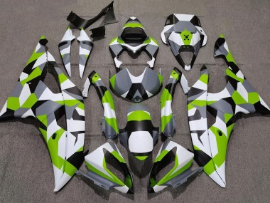 08-16 Vert Clair Camo Uni R6 Carénage Moto