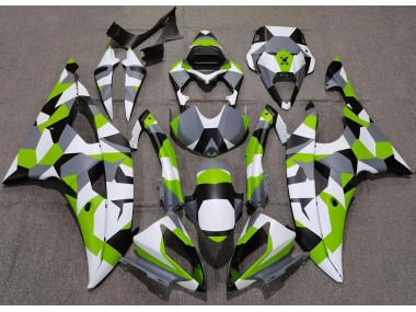 08-16 Vert Clair Camo Uni R6 Carénage Moto