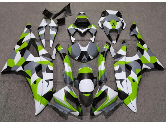 08-16 Vert Clair Camo Uni R6 Carénage Moto 08-16 Vert Clair Camo Uni R6 Carénage Moto