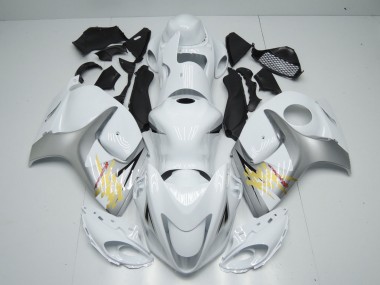 08-20 Blanc & Argent GSXR 1300 Carénage Moto