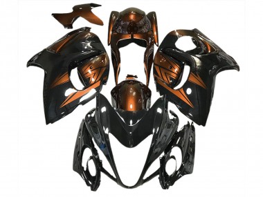 08-20 Noir Brillant & Orange Foncé GSXR 1300 Carénage Moto