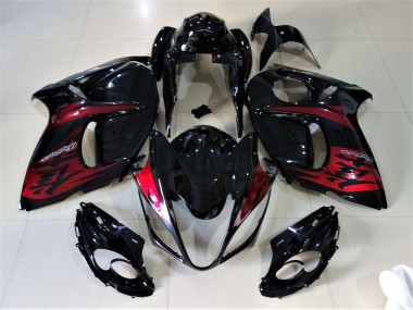 08-20 Noir Brillant & Rouge Bonbon GSXR 1300 Carénage Moto