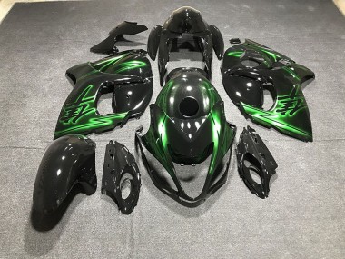 08-20 Noir Brillant & Vert GSXR 1300 Carénage Moto