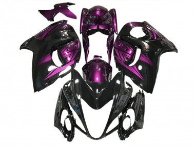 08-20 Noir Brillant & Violet Foncé GSXR 1300 Carénage Moto