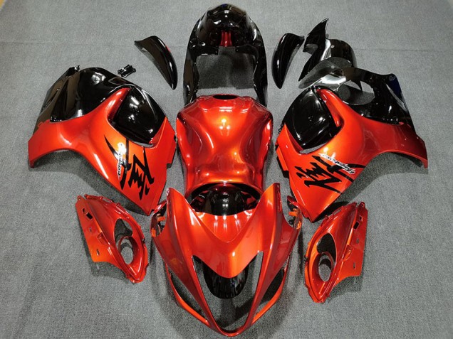 08-20 Orange Bonbon & Noir Brillant GSXR 1300 Carénage Moto 08-20 Orange Bonbon & Noir Brillant GSXR 1300 Carénage Moto